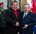 Hugo Chávez y Raúl Castro