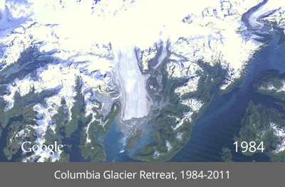 Retroceso del Glaciar Columbia, Alaska, Estados Unidos