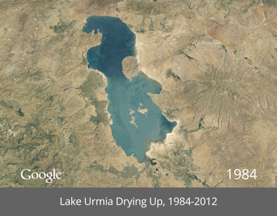 Secamiento del Lago Urmia, Irán Secamiento del Lago Urmia, Irán