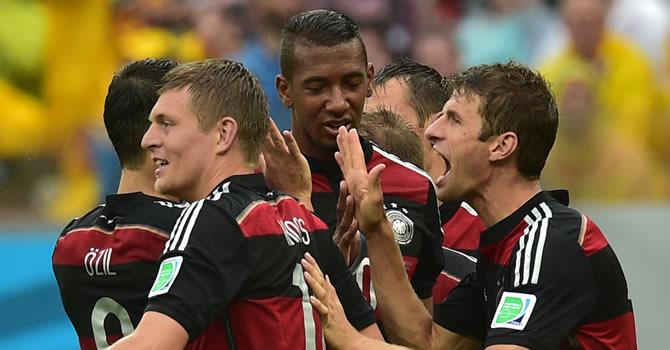 Alemania festeja la victoria ante Estados Unidos / Foto: AFP