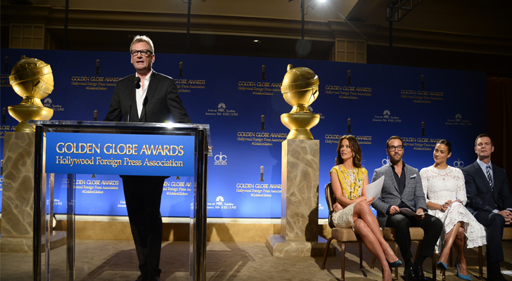 Theo Kingma, presidente de la Asociación de Prensa Extranjera de Hollywood, anunció los nominados a los Globos de Oro 2015 / Foto: Robyn Beck - AFP