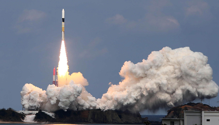 Imagen del lanzamiento del cohete JAXA H-IIA, que pondrá en órbita el satélite / Foto: AFP