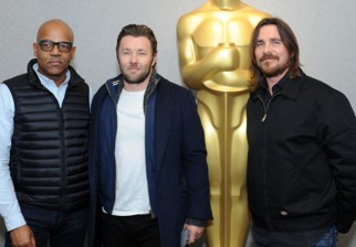 Patrick Harrison, Joel Edgerton y Christian Bale en la presentación oficial del filme / foto: Getty Images - AFP