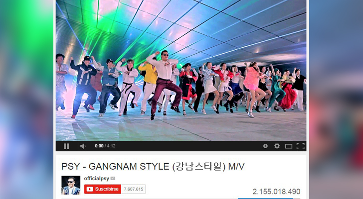 El Gangnam Style, del rapero Psy, tiene mas de 2 millones de visitas / foto: Youtube OfficialPsy