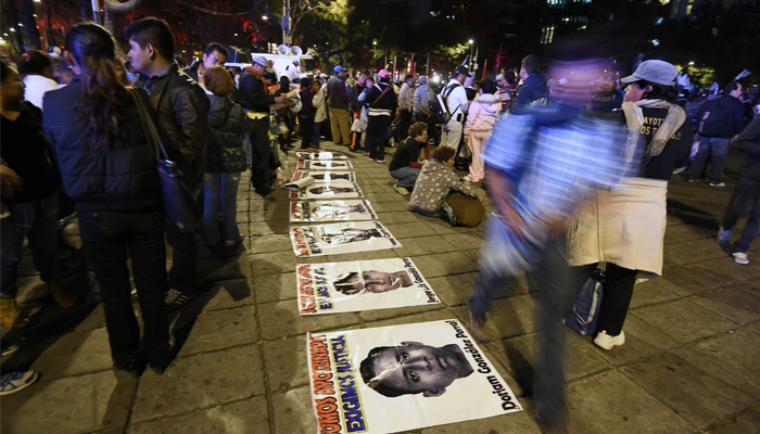 Las marchas en solidaridad a los 43 desaparecidos se dan en todo México y diversas ciudades del mundo. / Foto: AFP
