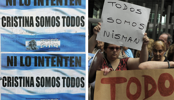 Argentina se polariza entre quienes apoyan al gobierno y sus detractores, en el caso Nisman / fotos: Alejandro Pagni