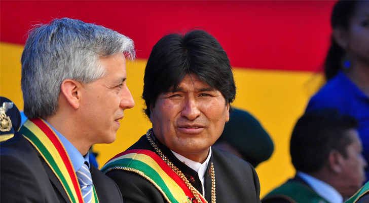 Tanto el presidente boliviano Evo Morales como su vicepresidente Álvaro García se expresaron fuertemente sobre la posición de Chile ante el conflicto binacional. / Foto: Presidencia de Bolivia