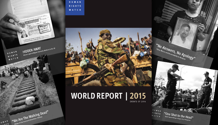El reporte contiene, aparte de los datos sobre la situación de los DDHH en los países analizados, una colección de fotografías que refuerzan el contenido. / Fotos: Reporte Mundial 2015 HRW.