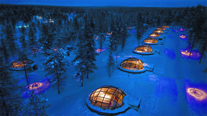 Hotel finlandés con iglús de vidrio Hotel finlandés con iglús de vidrio