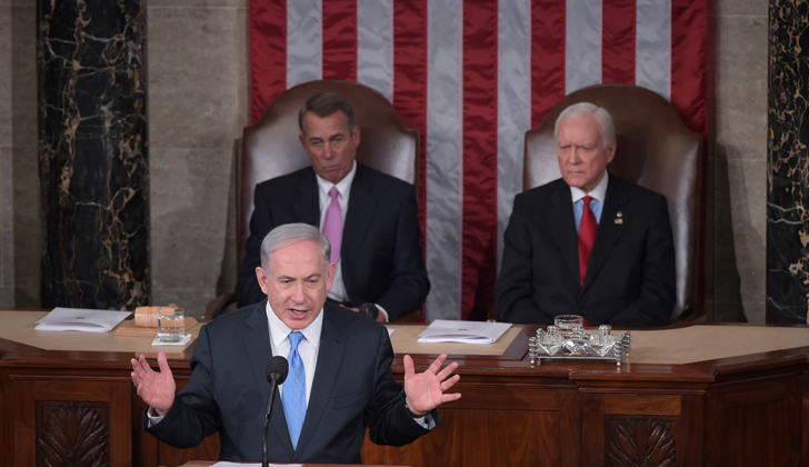 Benjamin Netanyahu se dirige al congreso de EE.UU., al que fue invitado por el presidente de la Cámara de Representantes sin informar a la Casa Blanca. / Foto: Mandel Ngan - AFP