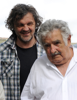 Kusturica acompañó a Mujica en la inauguración de la Escuela Agraria Rincón del Cerro. / Foto: Miguel Rojo - AFP