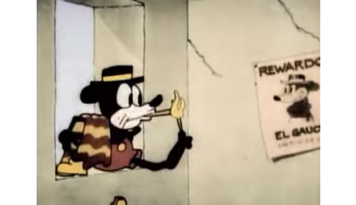 Mickey Mouse es uno de los personajes que solía fumar. En esta caricatura de 1928 titulada "El Gaucho Galopante" se le ve fumando un cigarrillo. / Foto: captura de vídeo - Disney®