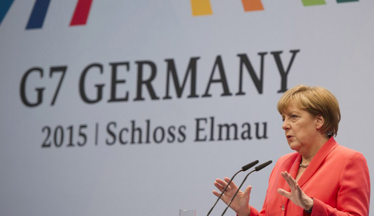 Angela Merkel, Canciller de Alemania, durante la cumbre del G7. Foto: Robert Michael - AFP.