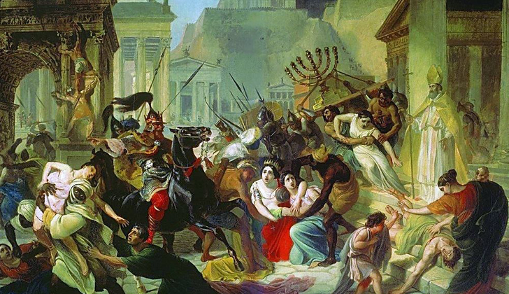 Pintura de Karl Briullov (1836), que representa una de las invasiones de Gensérico, rey de los vándalos y los alanos entre 428 y 477. Foto: Wikimedia Commons.