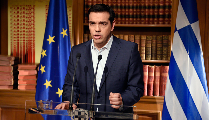 El primer ministro Tsipras se dirigió a la ciudadanía griega para afirmar que la posición del gobierno no ha cambiado. Foto: Oficina del Primer Ministro de Grecia. 
