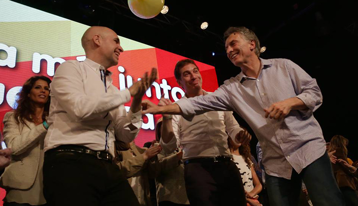 Rodríguez Larreta celebra junto a Mauricio Macri su ventaja en las elecciones de ayer. Foto: Horacio Rodríguez Larreta - FB. 
