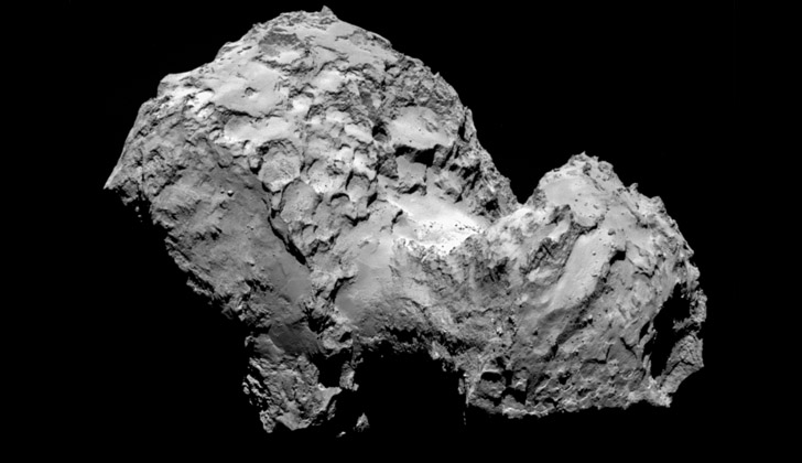 Cometa: 67p Churyumov-Gerasimenko. Foto: sci.esa.int.