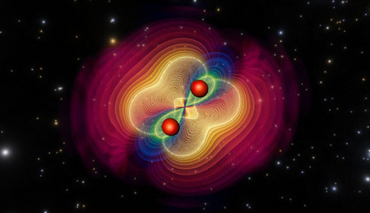 Representation & # XF3; n c & # XF3; mo reacts energy & # XED .; aa a binary black hole Photo: www.astro.cardiff.ac.uk 
