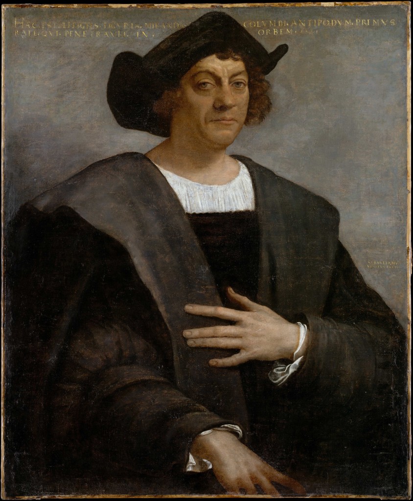 Retrato póstumo de Cristoforo Colombo, conocido como Cristobal Colón, por Sebastiano del Piombo, 1519.