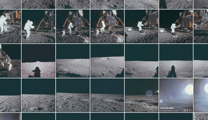 9,000 fotos fueron subidas a los Facebook y Flickr oficiales del Apollo Archive Project. 