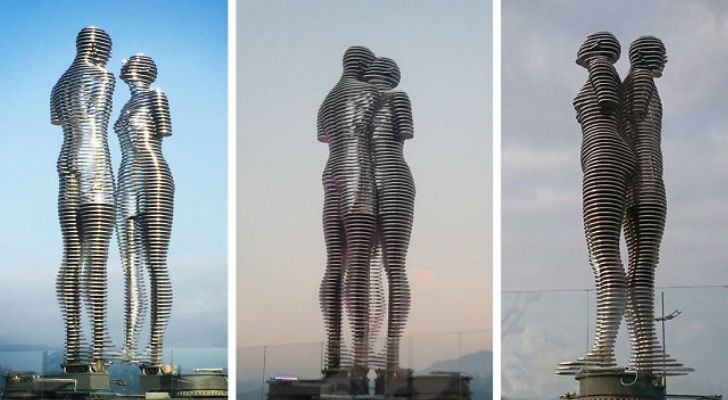 Hombre y mujer: Conmovedora escultura móvil sobre el amor