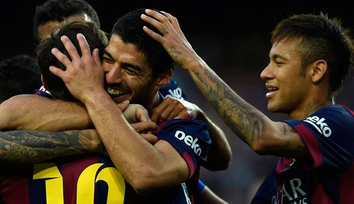 Suárez: "Con Messi y Neymar nos entendemos y sólo pensamos en el bien del equipo". Foto: archivo AFP