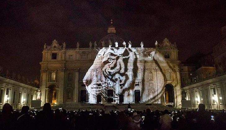 El Vaticano proyectó imágenes sobre la fachada y la cúpula de San Pedro para concientizar sobre el cambio climático.