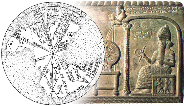 Una tabla astronómica y un jeroglífico babilónico. Fotos: Wikimedia Commons. 