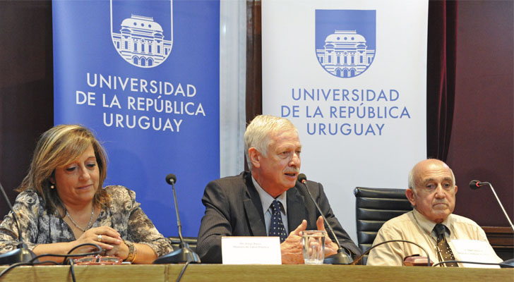 Rosa, Basso y Markarián en la Universidad de la República | Foto: Presidencia