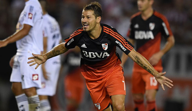 Iván Alonso debutó en la goleada de River a Quilmes donde Mora hizo dos goles. Foto: Fesfejo Mora CA River Plate