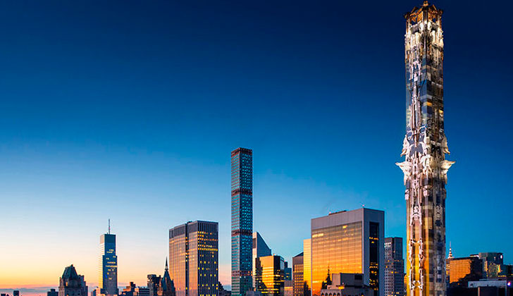 Construyen en Nueva York el primer rascacielos de estilo gótico: este año esperan superar el récord de 100 gigantes de 2015.