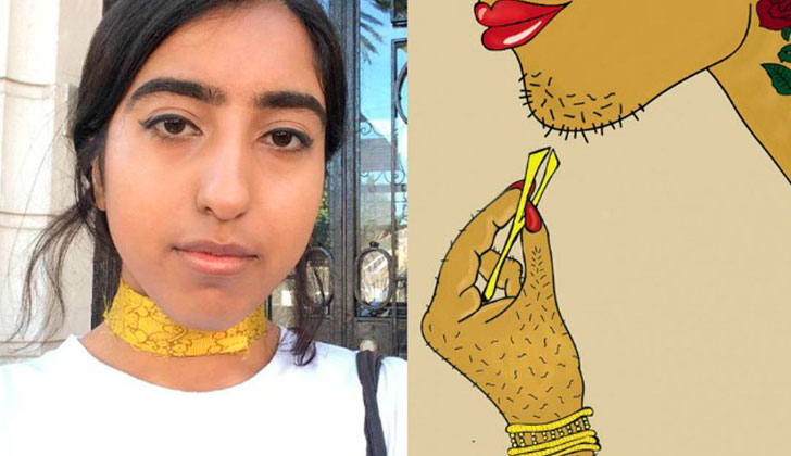 Una artista pakistaní realiza ilustraciones para demostrar la naturalidad del vello corporal en las mujeres.