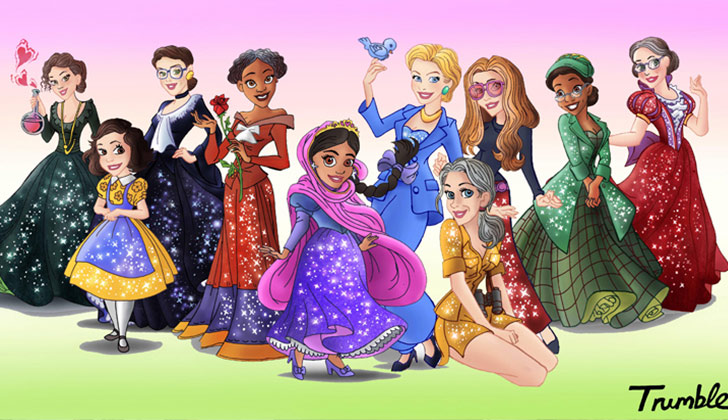 Mujeres que marcaron la historia transformadas en princesas de Disney.