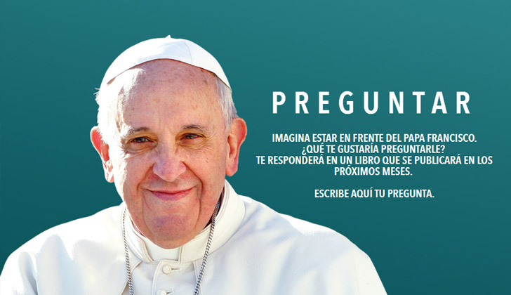 Imagen de promoción del sitio web "Ask Pope Francis" (pregúntale al Papa Francisco). Foto: scholasoccurrentes.org.