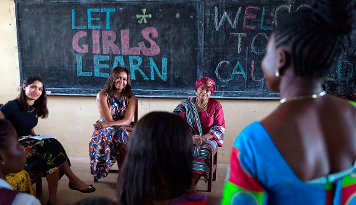 Michelle Obama y sus hijas realizan gira por África para promover la educación de las niñas. Foto: @michelleobama