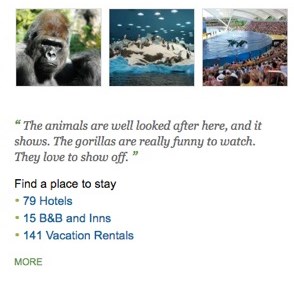 "Los animales están bien cuidados en este parque y se nota. Los gorilas son muy divertidos y ellos aman hacer show", reza un comentario en el sitio. 