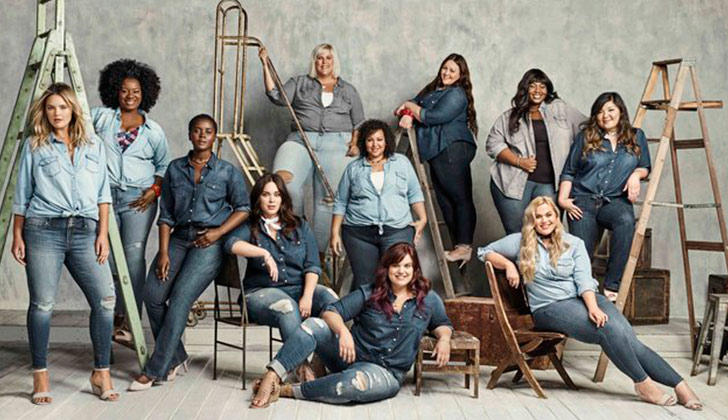 Actrices, modelos y clientas protagonizan la campaña de jeans 'para todos los tamaños' de Torrid. Foto: Torrid