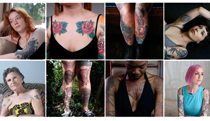Fotografías que buscan romper con los estereotipos de las mujeres tatuadas.
