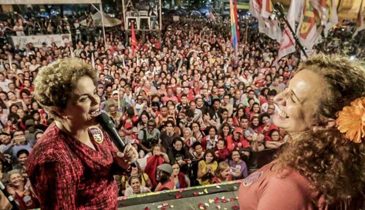 Dilma Rousseff advirtió que "Brasil corre un riesgo de retrocesos" pero aseguró que confía en la resistencia del pueblo. Foto: @PT-Brasil