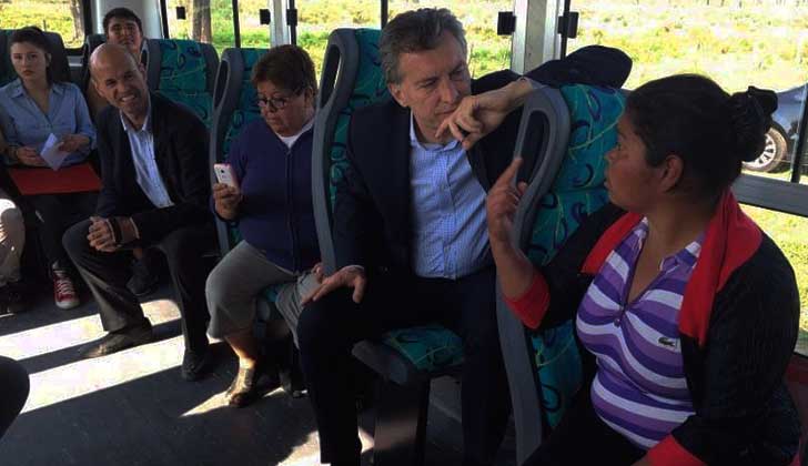 El viaje en ómnibus de Macri que resultó ser ¿una puesta en escena?.
