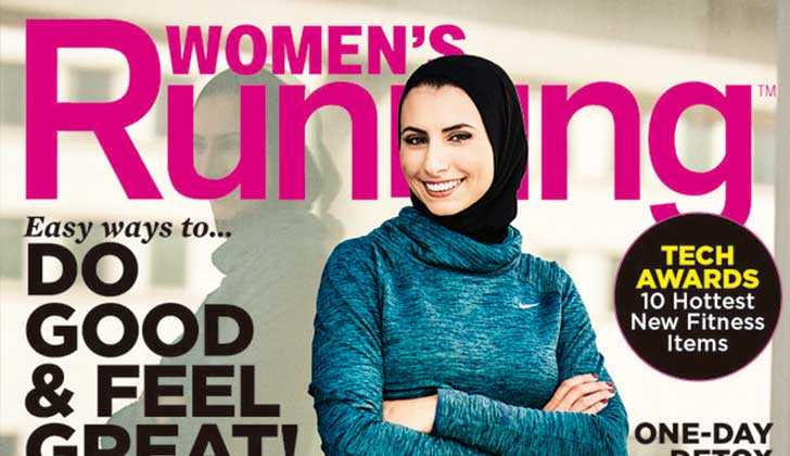 Revista de fitness presenta por primera vez una mujer con hijab en la portada.