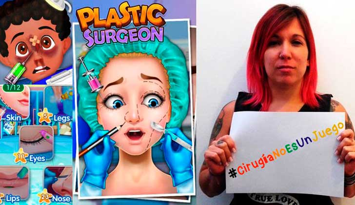 #CirugíaNoEsUnJuego, juntan firmas para prohibir apps de cirugía estética destinadas a los niños.