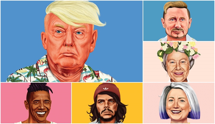 Hipstory, la serie de retratos que presenta a los líderes políticos al estilo hipster.