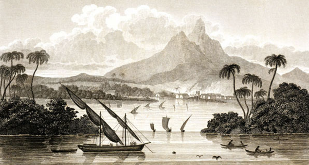 Dibujo publicitario que MacGregor usaba para vender los terrenos en Poyais.