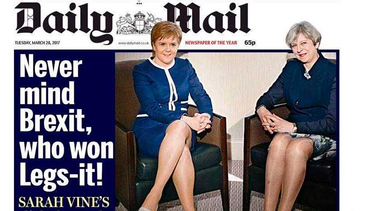 La polémica por la portada sexista del 'Daily Mail': "No importa el 'brexit', sino quién ganó en piernas".