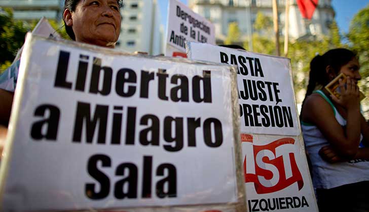 Fiscal pide revocar condena a la activista Milagro Sala. 