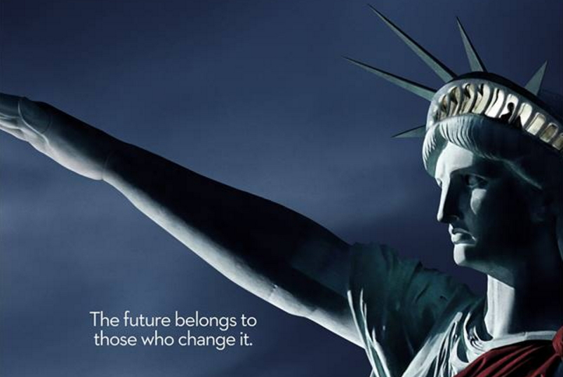 "El futuro le pertenece a aquellos que lo cambian", dice un cartel publicitario de la serie: Foto: Amazon Prime Video. 