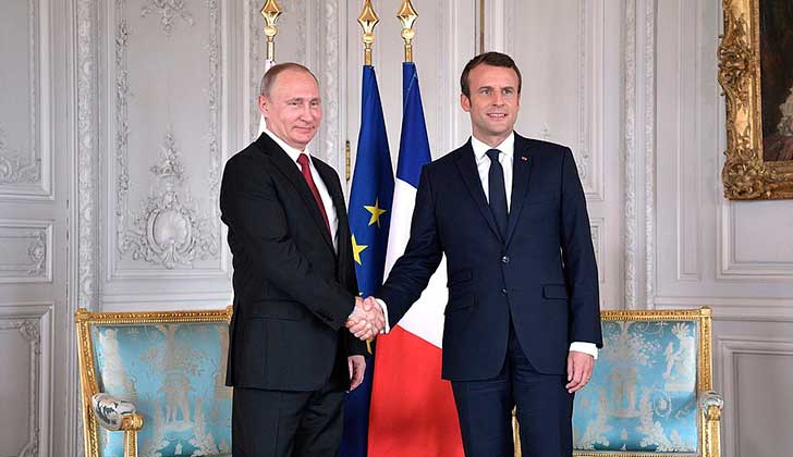 Sin esconder diferencias, Macron y Putin coincidieron en que lucha contra el terrorismo es una cuestión prioritaria . Foto: Kremlin