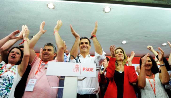 Pedro Sánchez vuelve a ser el líder del PSOE en España. Foto: @sanchezcastejon 