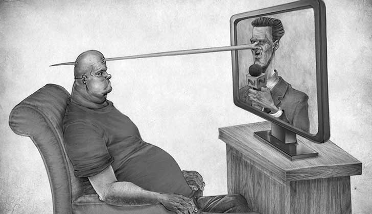Ilustraciones satíricas de un artista argentino para reflexionar sobre la sociedad actual.